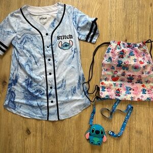 Disney Stitch Blue Baseball Jersey
